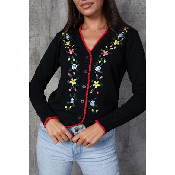 Timeless London Embroidered Flower Cardigan - Picture 4 of 4